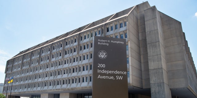 The U.S. Department of Health and Human Services building is pictured in Washington on Monday, July 13, 2020.