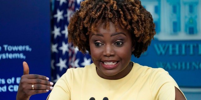 White House press secretary Karine Jean-Pierre speaks during the daily briefing at the White House in Washington, Monday, Dec. 19, 2022.