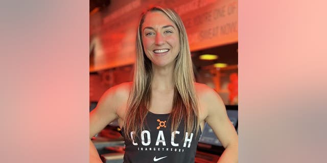 Katie Butler is a head trainer at an Orangetheory Fitness location in Florida. The fitness club offers high-intensity interval training (HIIT) group classes with real-time heart rate tracking.