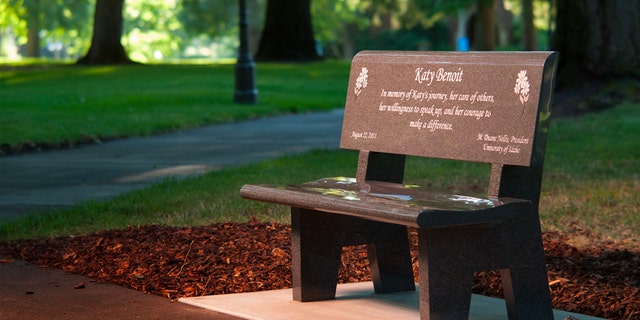 A University of Idaho memorial for Katy Benoit, a former graduate student who was shot and killed by a professor in 2011.