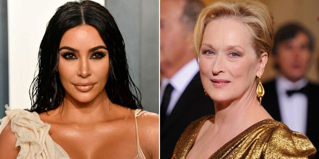 Charlize Theron noted that Kim Kardashian, left, might have more pull in the industry than someone like Meryl Streep, right.