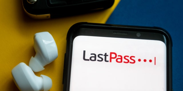 In this photo illustration, a LastPass logo is displayed on a smartphone. 