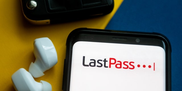 In this photo illustration, a LastPass logo is displayed on a smartphone.