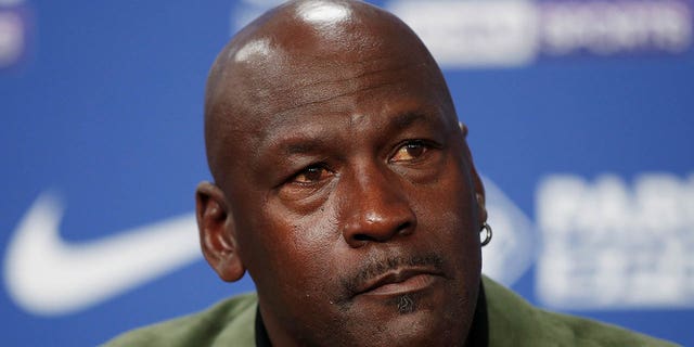 Charlotte Hornets owner Michael Jordan during a press conference in 2020.