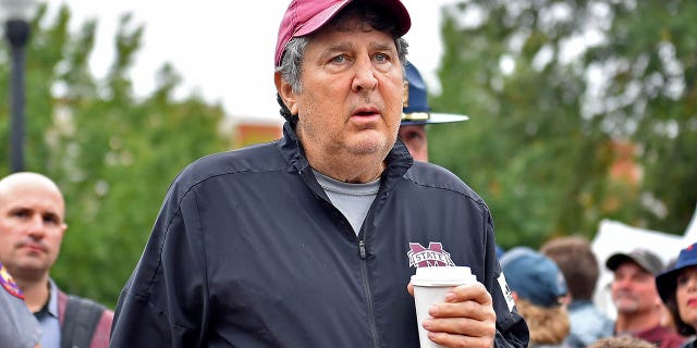 Mississippi State Bulldogs head coach Mike Leach before the game against the Auburn Tigers at Davis Wade Stadium on Nov. 5, 2022 in Starkville, Mississippi.