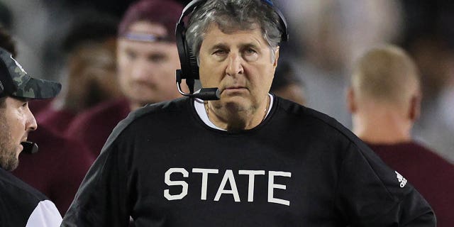 Mike Leach the head coach of the Mississippi State Bulldogs against the Kentucky Wildcats at Kroger Field on Oct. 15, 2022 in Lexington, Kentucky.