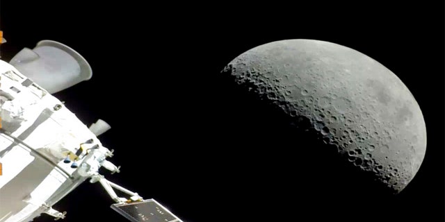 NASA's Orion spacecraft flew past the moon on Monday, Dec. 5, 2022.