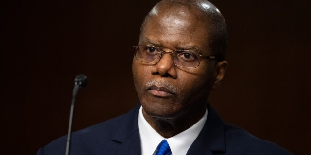 Ronald Moultrie testifies before the Senate Armed Services Committee during his nomination hearing to be defense under secretary for intelligence and security in Washington on Tuesday, May 11, 2021. 