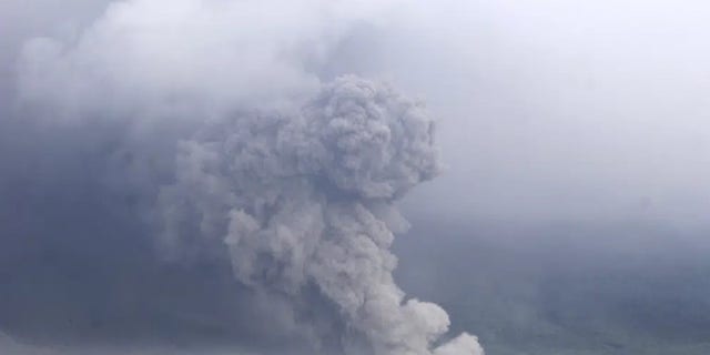 Indonesian volcano erupts, releasing a river of lava