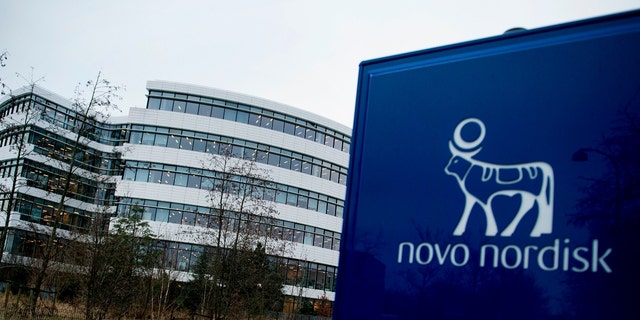 The logo of Danish pharmaceutical company Novo Nordisk is pictured at their headquarters in Bagsvaerd outside of Copenhagen, Denmark on February 1, 2017, the day before they release their yearly financial results. 