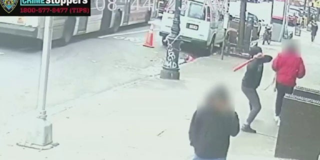 A suspect who attacked a man with a baseball bat in Upper Manhattan has been arrested, the New York Police Department said Wednesday.