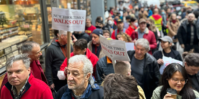 Unionized staffers staged a walkout at The New York Times in December as part of an ongoing dispute with their employer.