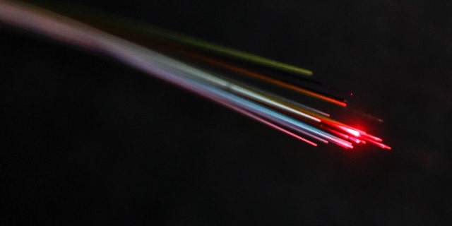 Fiber optic cables in a telephone exchange of Telecom Italia SpA in Rome, Italy, on Monday May 17, 2021.