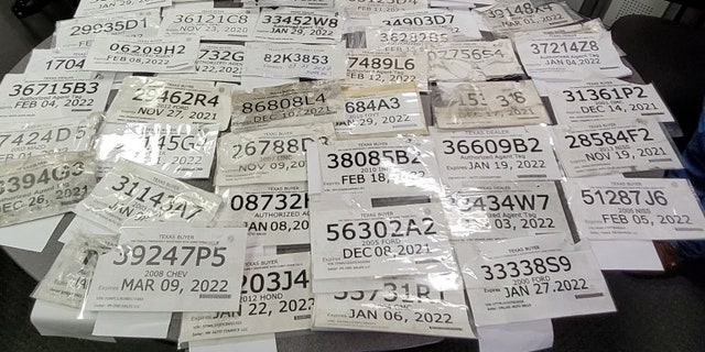 Tags seized during a one-day operation by the Dallas Police Department