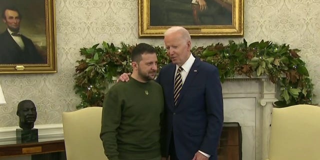 President Biden, right, welcomed Ukrainian President Volodymyr Zelenskyy to the White House on Wednesday.