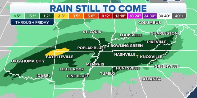 Rain still to come through Friday in southern states