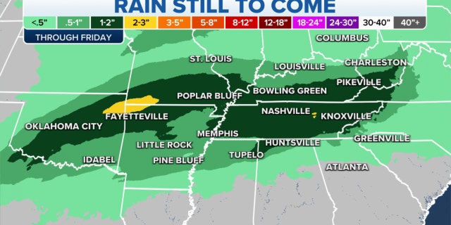 Rain still to come through Friday in southern states