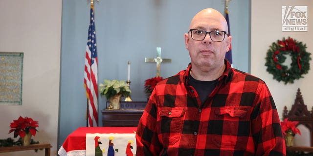 Reverend Brian Fellows inside Clifton Springs United Methodist church in Rochester, NY on December 13, 2022.