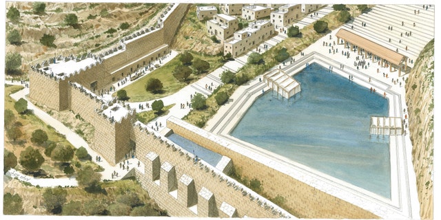 Rendering of the Pool of Siloam, Second Temple period