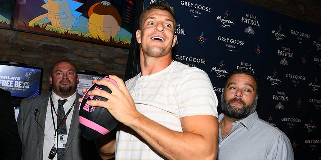 Rob Gronkowski celebrated his retirement at Mohegan Sun FanDuel Sportsbook with family, friends and fans Sept. 10, 2022, in Uncasville, Conn.