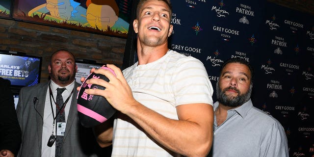 Rob Gronkowski, celebrated his retirement at Mohegan Sun FanDuel Sportsbook with family, friends and fans on September 10, 2022, in Uncasville, Connecticut.