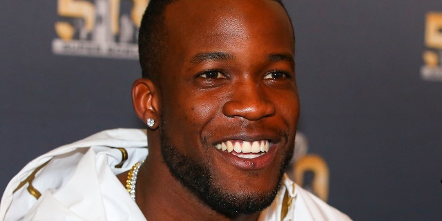 Denver Broncos running back Ronnie Hillman, #23, during the Super Bowl 50 Denver Broncos press conference held at the Santa Clara Marriott in Santa Clara, California.