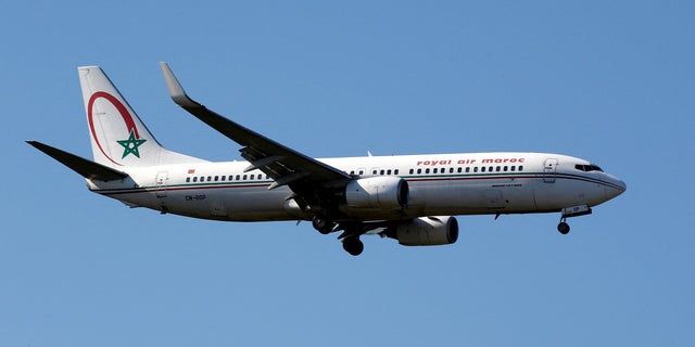 The CN-ROP Royal Air Maroc Boeing 737 makes its final approach for landing at Toulouse-Blagnac airport in France on March 20, 2019.