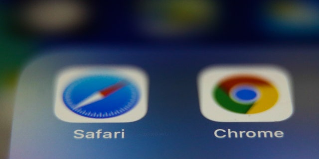 Safari and Google Chrome browsers icons are seen displayed on phone screen in this illustration photo taken in Poland on February 20, 2020. 