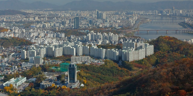 An aerial view of Seoul, South Korea.