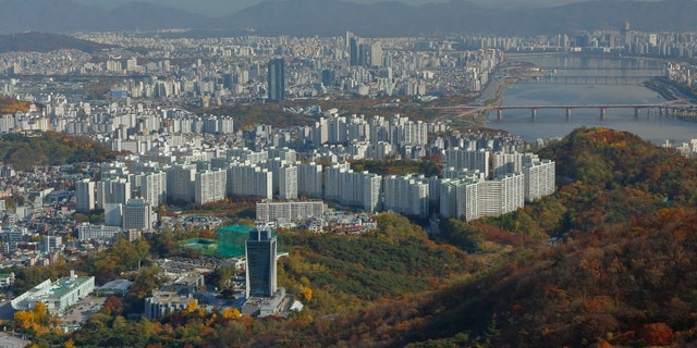 An aerial view of Seoul, South Korea.
