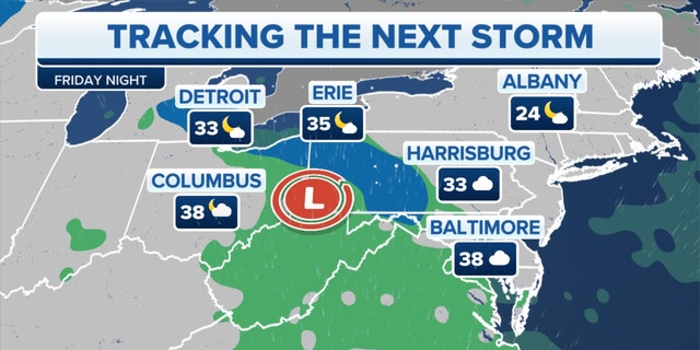Tracking the next storm in the eastern U.S. on Friday night