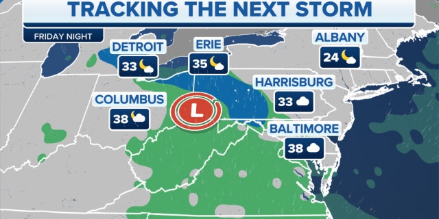 Tracking the next storm in the eastern U.S. on Friday night