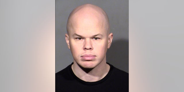 Las Vegas police booked Sam Brinton at a detention center on Wednesday.