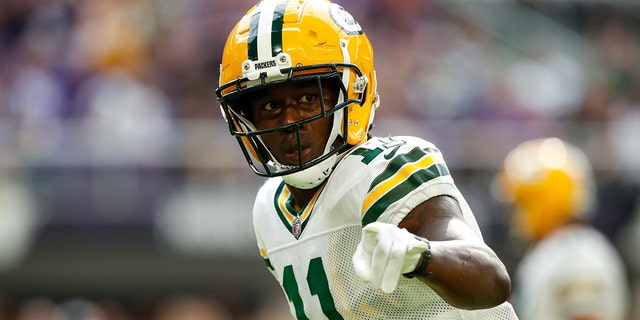 Sammy Watkins #11 of the Green Bay Packers on the field against the Minnesota Vikings in the second quarter of the game at U.S. Bank Stadium on September 11, 2022 in Minneapolis, Minnesota.