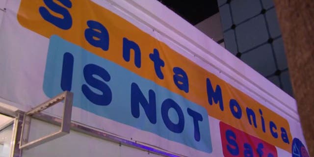 Santa Monica property owners post sign in shopping area saying city 'is not safe' due to crime, homelessness 2 The Santa Monica Coalition posted a sign on the Third Street Promenade that warns shoppers the city is not safe.