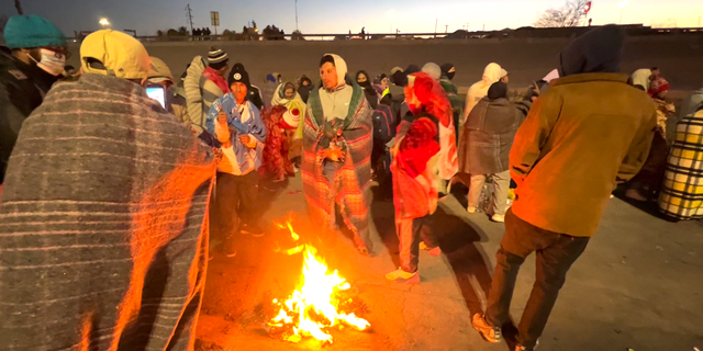 Freezing winter temperatures prompted some groups of migrants to start fires to keep warm before crossing into the U.S.