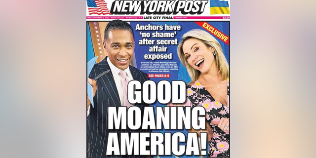 The extramarital affair between T.J. Holmes and Amy Robach landed on the front page of the New York Post. 