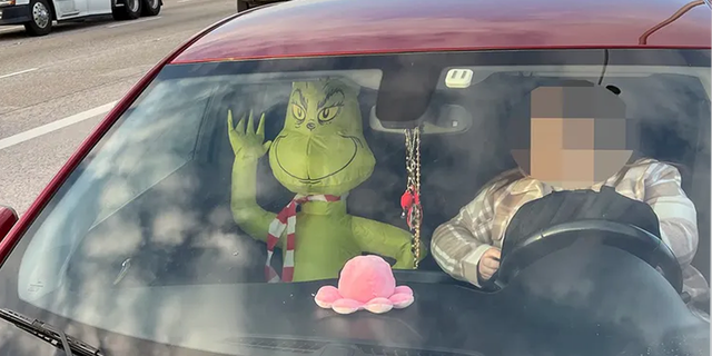 A "Seusspicious-looking" passenger was caught in the HOV lane on I-10 in Arizona. Authorities are warning drivers that inflatable holiday decorations don't count as another person in the car.