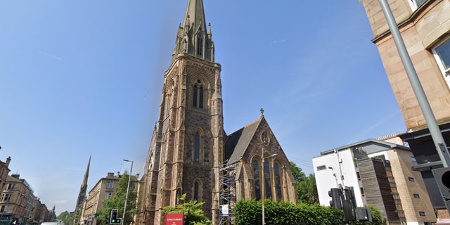 Street view of St. Mary's Cathedral in Glasgow, Scotland.