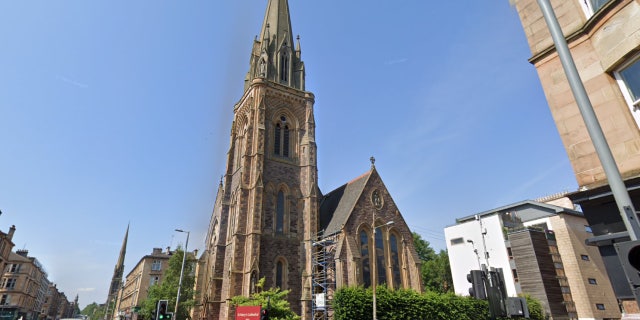 Street view of St. Mary's Cathedral in Glasgow, Scotland.