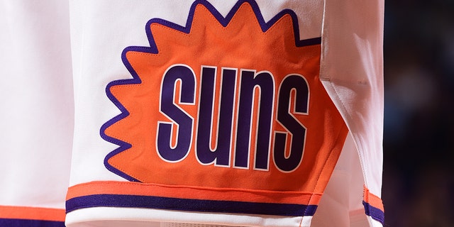 A close-up view of the Phoenix Suns logo during the game against the Orlando Magic on November 10, 2017 at Talking Stick Resort Arena in Phoenix, Arizona. 