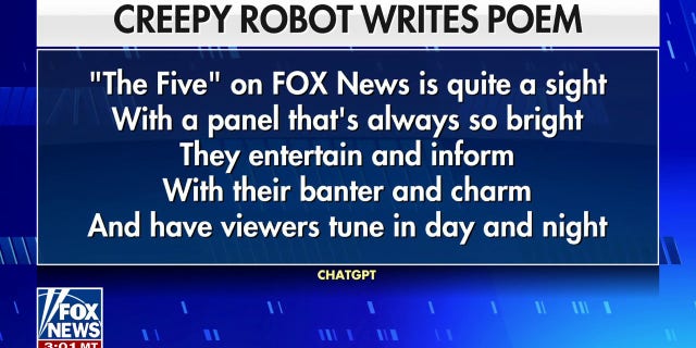 "The Five" ask an AI bot to write a poem about the show.