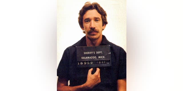 Tim Allen in a mug shot following his arrest for cocaine possession in Kalamazoo, Michigan.
