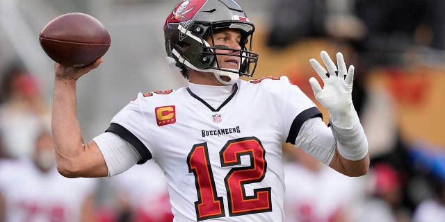 Tampa Bay Buccaneers quarterback Tom Brady passes against the San Francisco 49ers during the first half in Santa Clara, California, Sunday, Dec. 11, 2022.