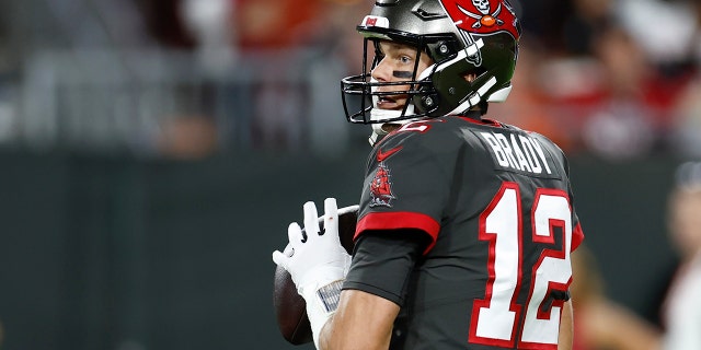 Tom Brady of the Tampa Bay Buccaneers looks to pass against the Cincinnati Bengals during the third quarter at Raymond James Stadium Dec. 18, 2022, in Tampa, Fla.