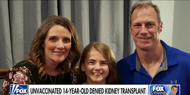 A teenage girl refused a kidney transplant because she was not vaccinated against COVID, her parents say