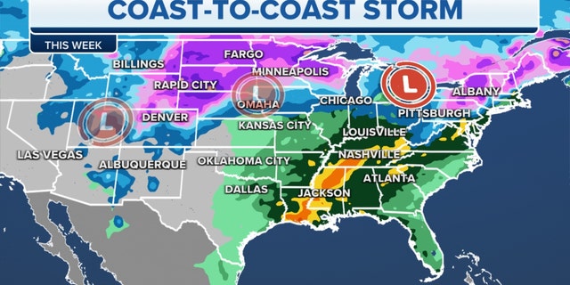 Storms across both U.S. coasts