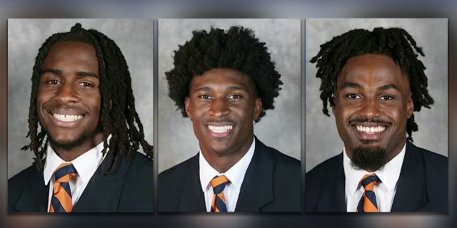 University of Virginia football players Devin Chandler, Lavel Davis Jr. and D'Sean Perry.