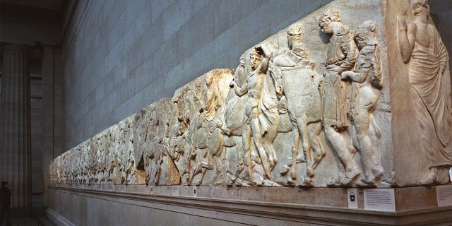 A frieze which makes up part of the "Elgin Marbles."