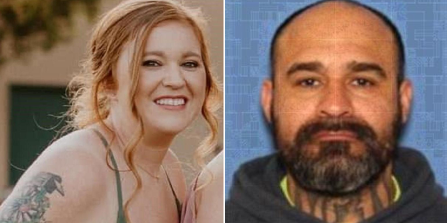 The Portland Police Bureau says that Jose Antonio Caraballo (R), 43, is wanted for allegedly murdering his girlfriend, 27-year-old Kathryn Muhlbach (L).